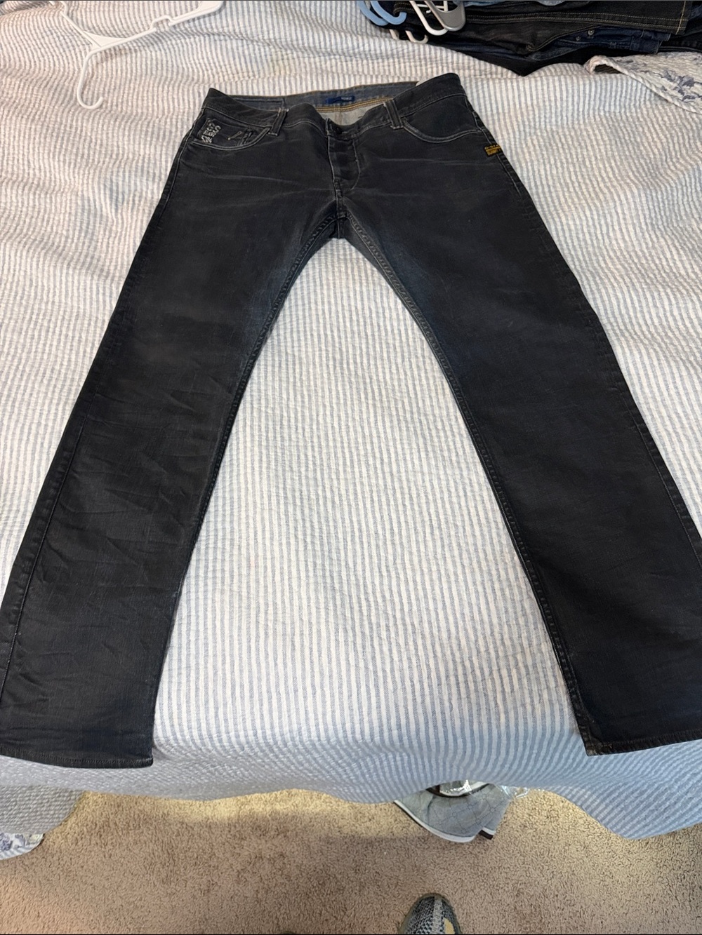 G-Star Slim Straight Black Jeans